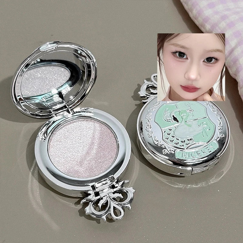 NICEKEY Monochrome Highlighter Champagne Gold Glitter Brighten Shiny Eye Makeup Diamond Shimmer Eyeshadow Palette Contouring Qme 01