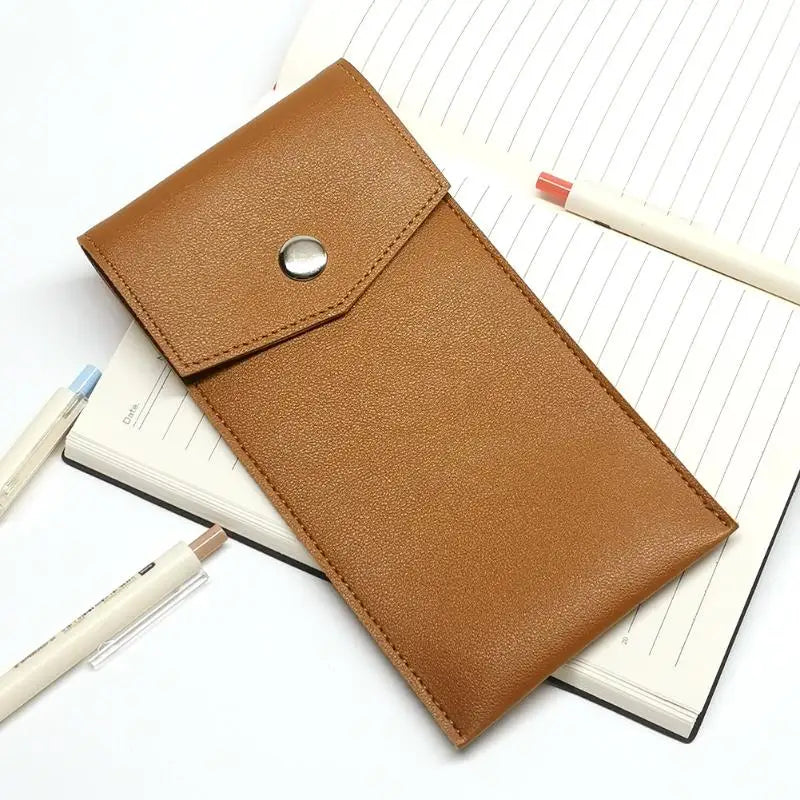 PU Leather Pencil Case Storage Bag Student Glasses Portable Qme A11
