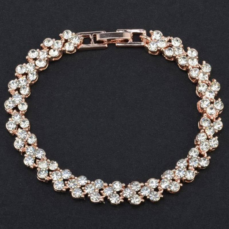 Fashionable Magnetic Gold Chain Crystal Bracelet Women Stylish Female Qme