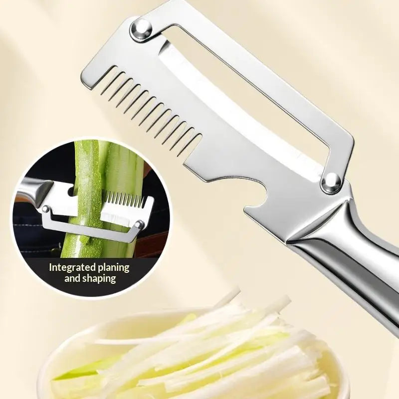 Multifunctional 3-in-1 Stainless Steel Peeler Vegetable Fruit Slicer Qme