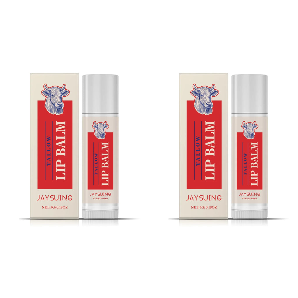 Tallow Lip Balm Ultra Nourishing Non-Greasy Softening Fade Lip Lines Remove Dark Anti-Cracking Moisturizing Lip Care Qme 2 x 5g Boxed