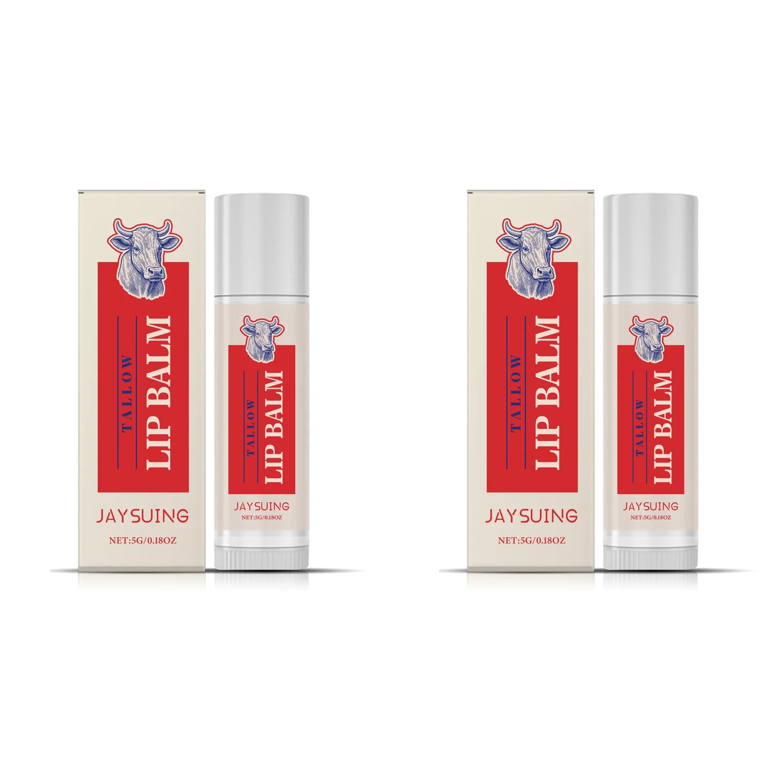 Tallow Lip Balm Ultra Nourishing Non-Greasy Softening Fade Lip Lines Remove Dark Anti-Cracking Moisturizing Lip Care Qme 2 x 5g Boxed