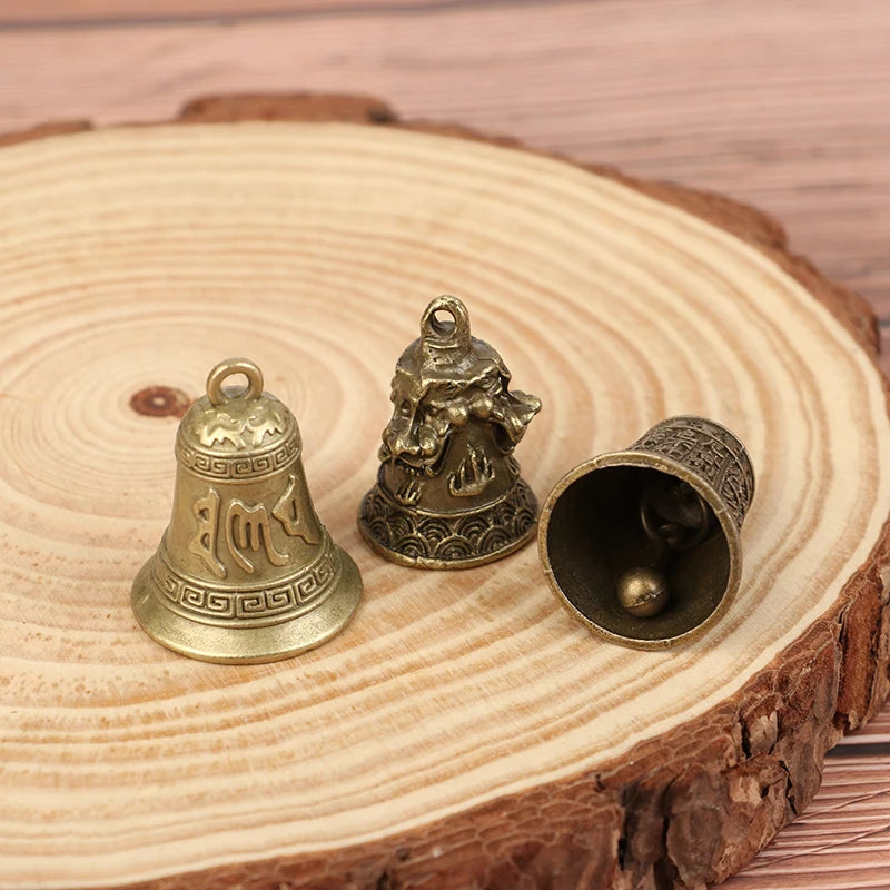 Antique Alloy Car Pendant Three Lion Bell Wind Chime Vintage Feng Qme