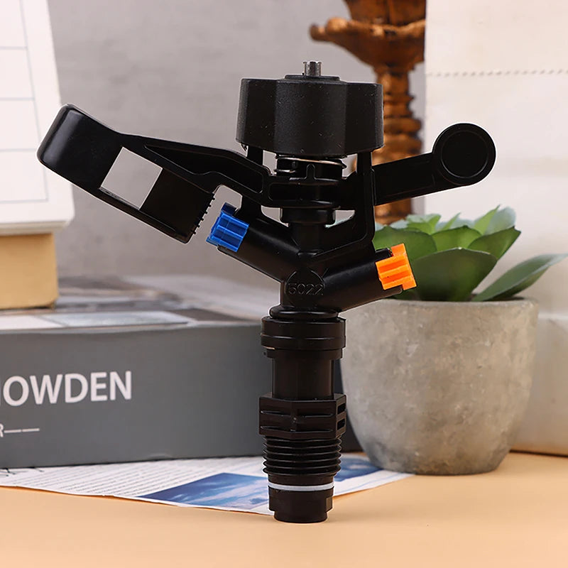Lawn Irrigation Rotating Sprinkler 360 Degrees Auto-rotate Two Holes Water Spray Head Garden Yard Watering Sprinkler Nozzle. Qme
