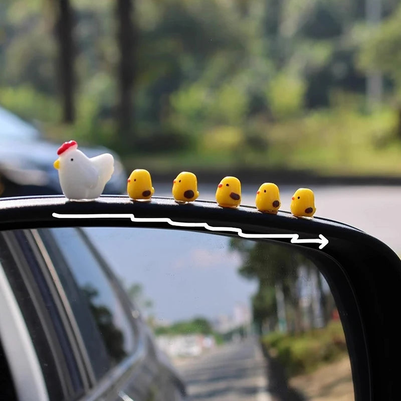 Cute Mini Chickens Car Dashboard Accessories Fun Chicks Rearview Qme