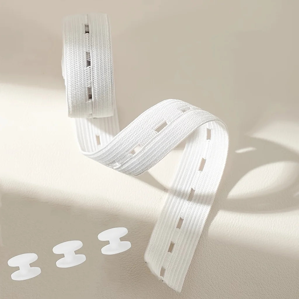 Adjustable hem and waist cinching tool, suitable for T-shirts, knitwear, dresses, sewing free hem shortening device with snap bu Qme White