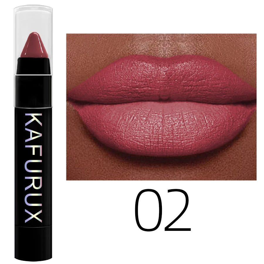 15 Colors Nude Velet Matte Lipstick Pencil Waterproof Long Lasting Qme 02