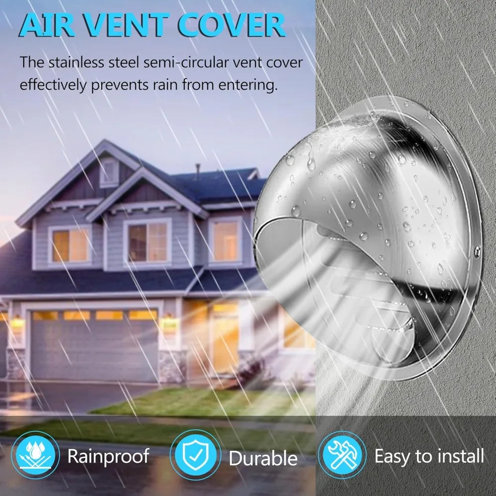 Stainless Steel Vent Ducting Ventilation Exhaust Grille Cover 100/150mm Round Waterproof Heating Cooling Air Ceiling Vents Cap ﻿ Qme