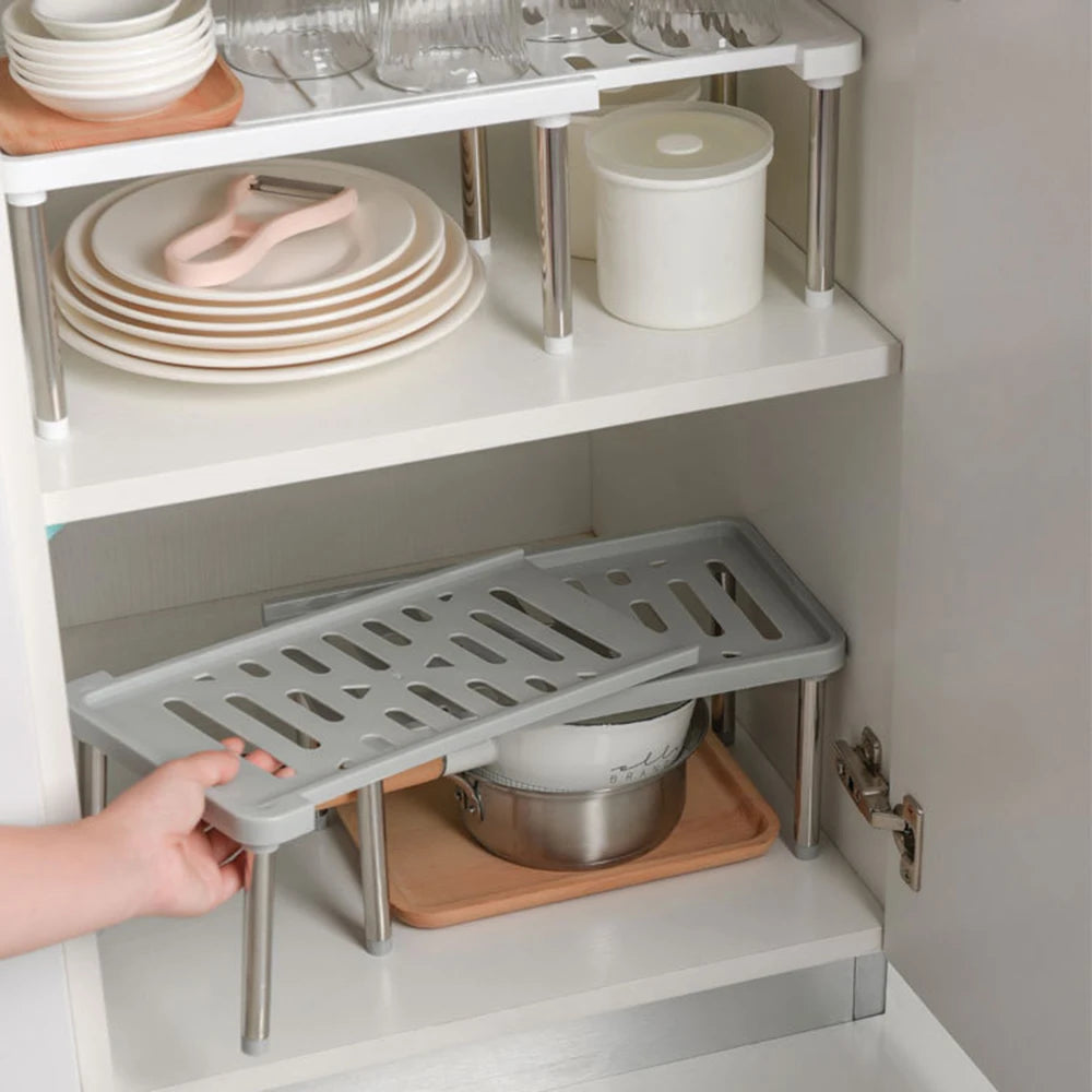 Spice Bottle Rack Storage Kitchen Spice Rack Retractable Cabinet Retractable Lengthened Drain Bowl Rack Home Organizer Qme