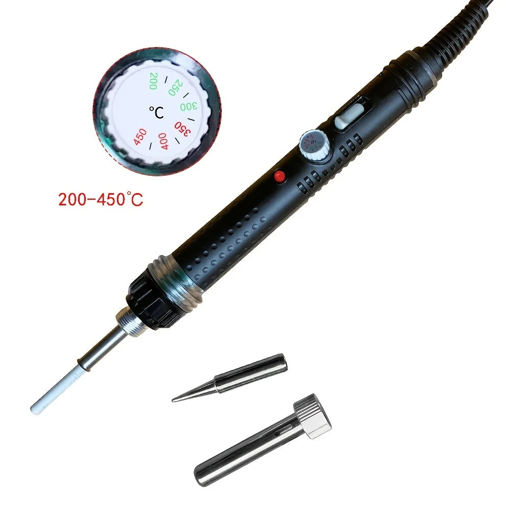 60W Electric Soldering Iron Adjustable Temperature 200-450 C Off Qme