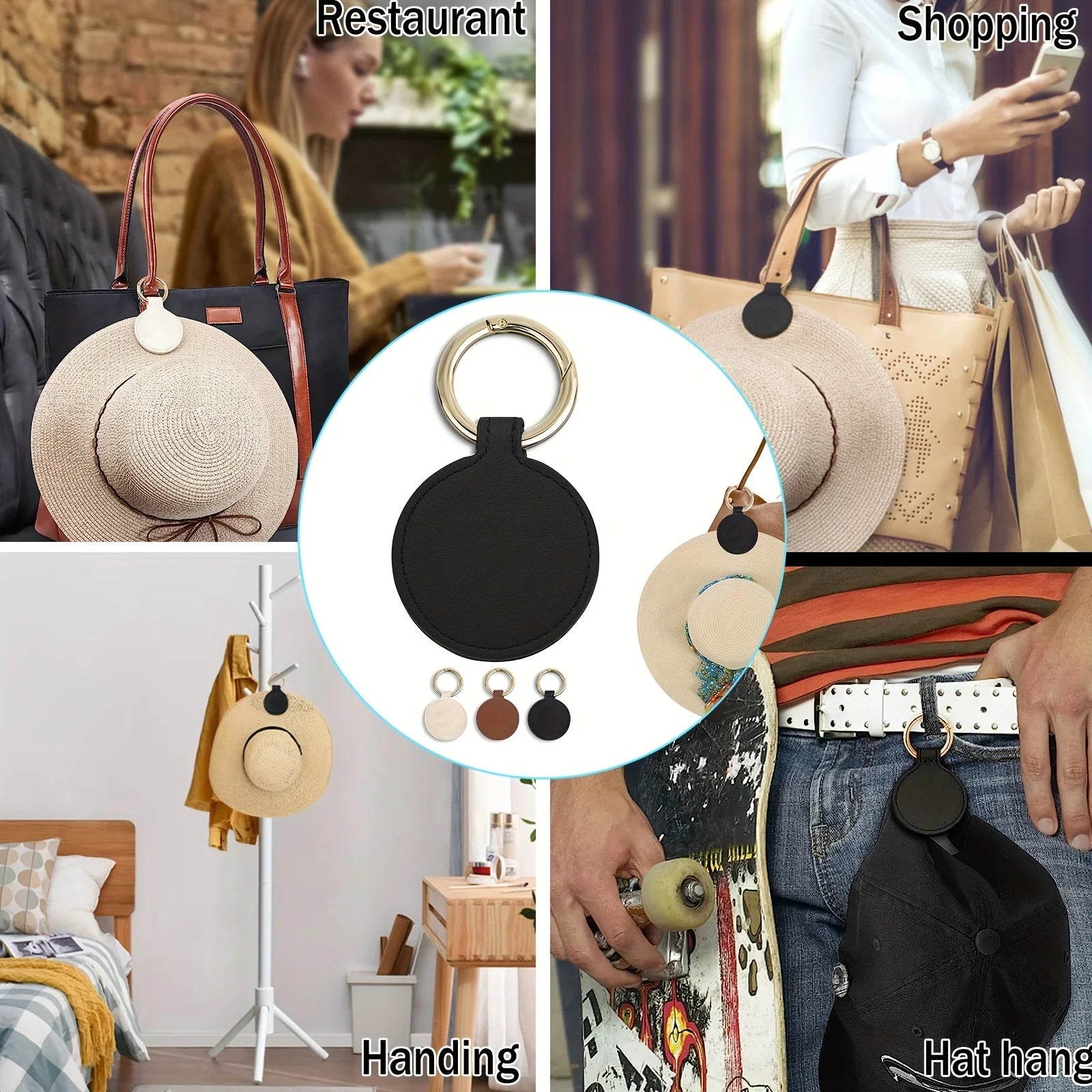 1PC Magnetic Hat Clip On Bag Hat Holder For Handbag Backpack Luggage PU Leather Hat Keeper Clip Travel Bag Accessories Qme