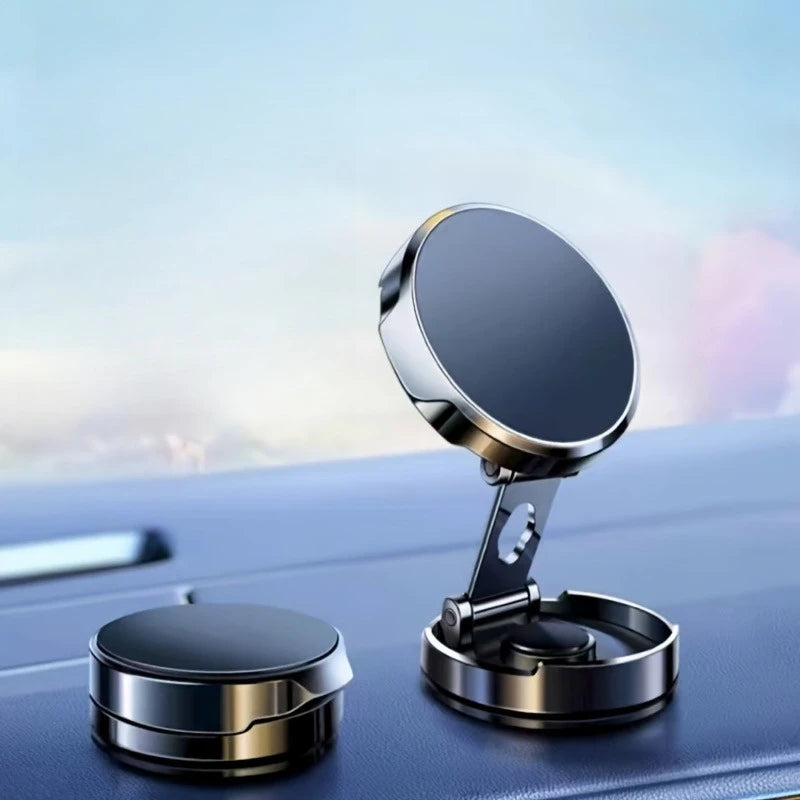 Car mounted magnetic phone holder 720 ° rotatable and foldable, strong magnetic holder anti shake, universal for car navigation Qme Black