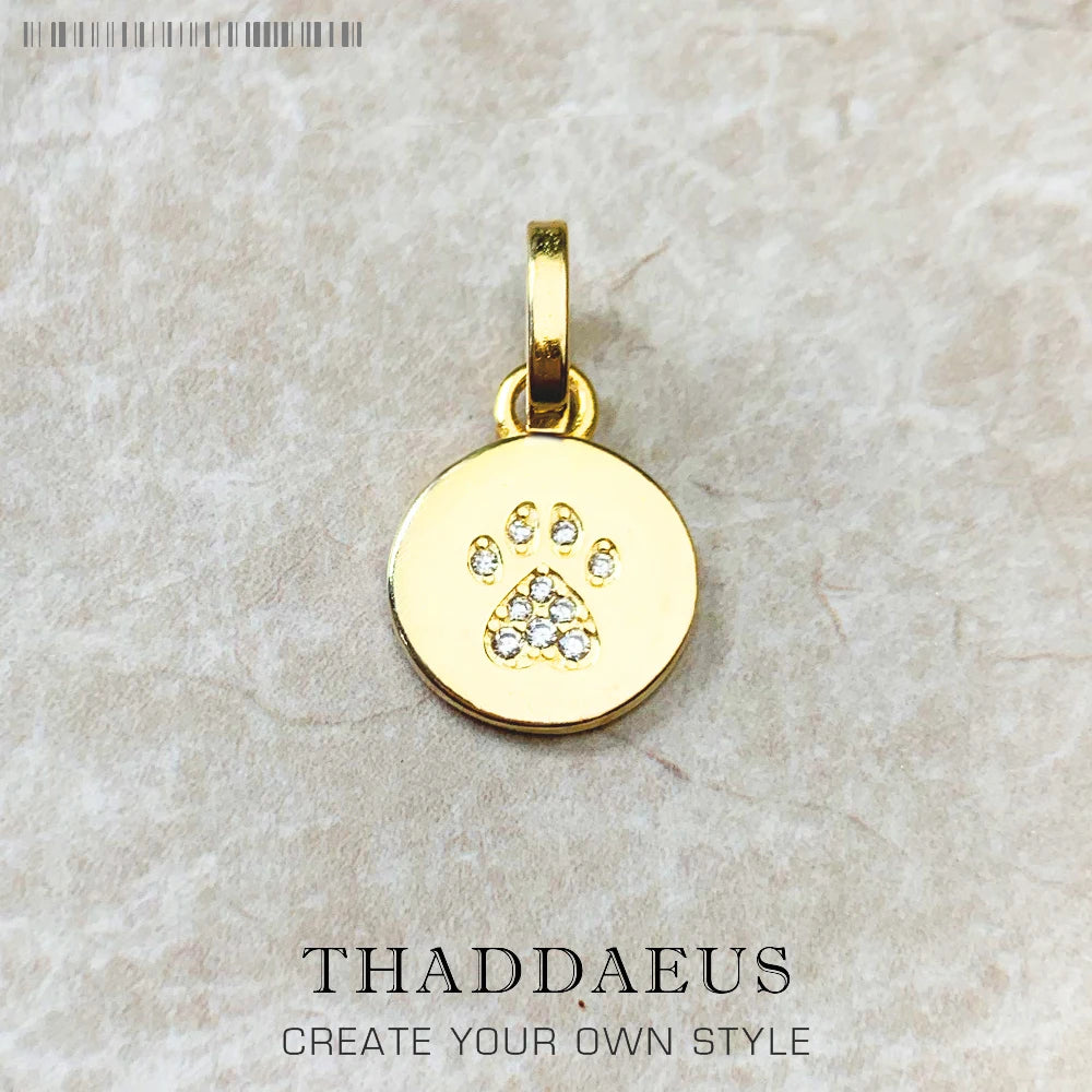 Pendants Disc Cute Little Cat Paw Autumn Jewelry 925 Sterling Silver Gift For Women Pet Qme Gold