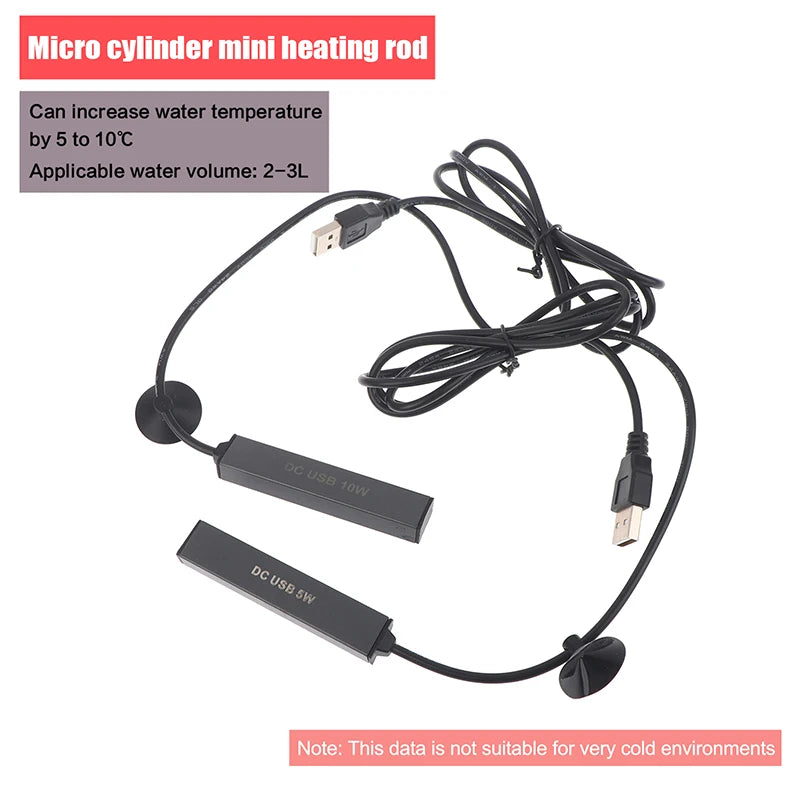 Regulator Thermostat Heater 5 10W USB Mini Aquarium Heating Rod Small Qme