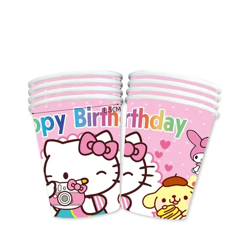 Hello Kitty Kuromi-themed Birthday Party Decorations Balloons Paper Qme