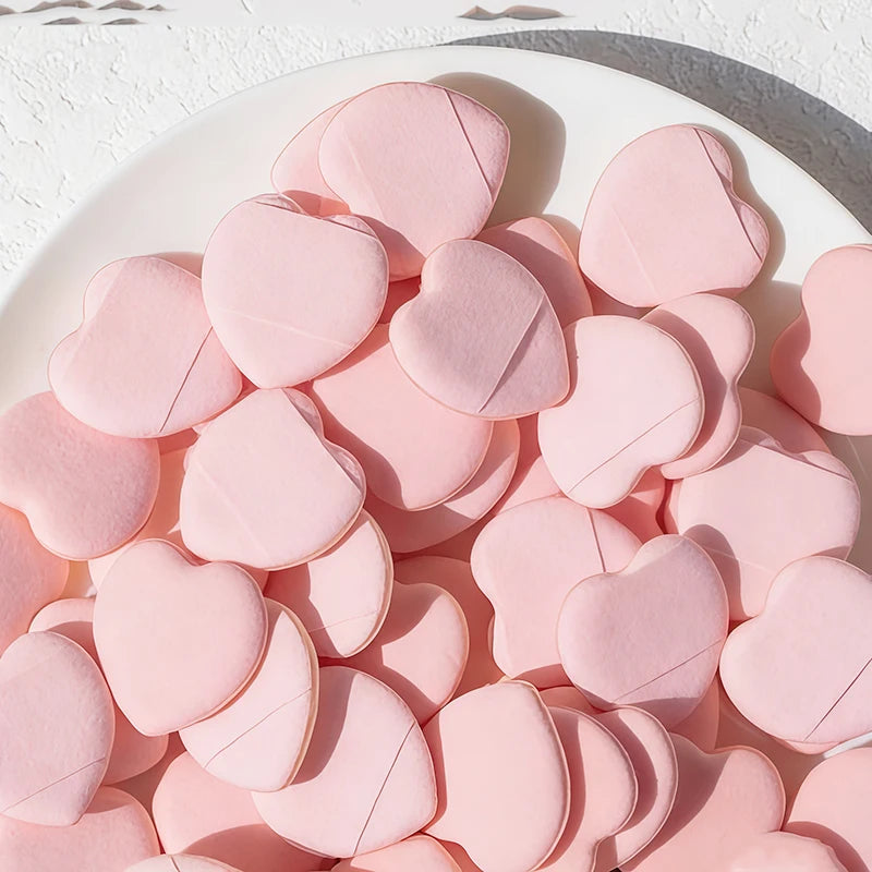 10 20 Heart-shaped Finger Powder Puff Latex-free Makeup Tool Air Qme