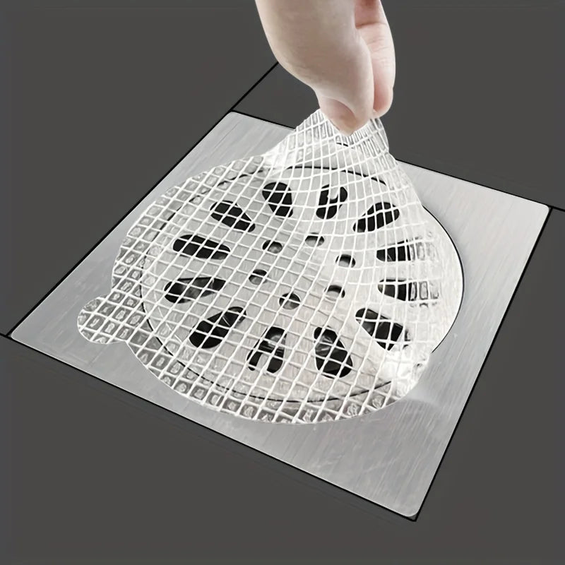 25 disposable floor drain stickers to prevent hair blockage in bathrooms and toilets Qme WHITE