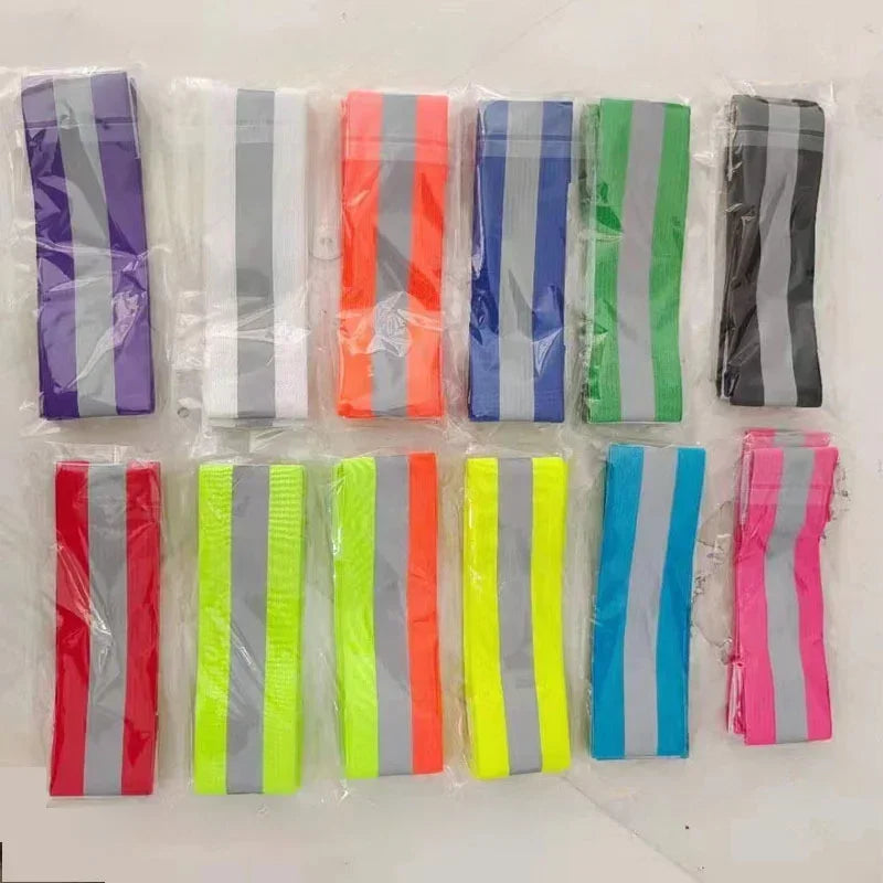 Outdoor Sports Night Running Cycling Jogging Elasticated Reflective Safety Arm Band Wristband Warning Reflector Tape Qme