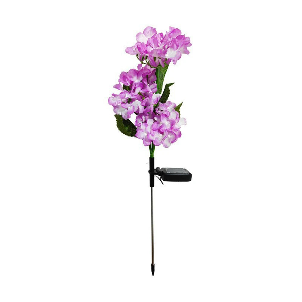 Garden Solar-Powered Hydrangea Lanterns, Outdoor Landscape Lanterns, Garden Lanterns, Solar-Powered Lawn Lanterns, Rose Lanterns Qme purple