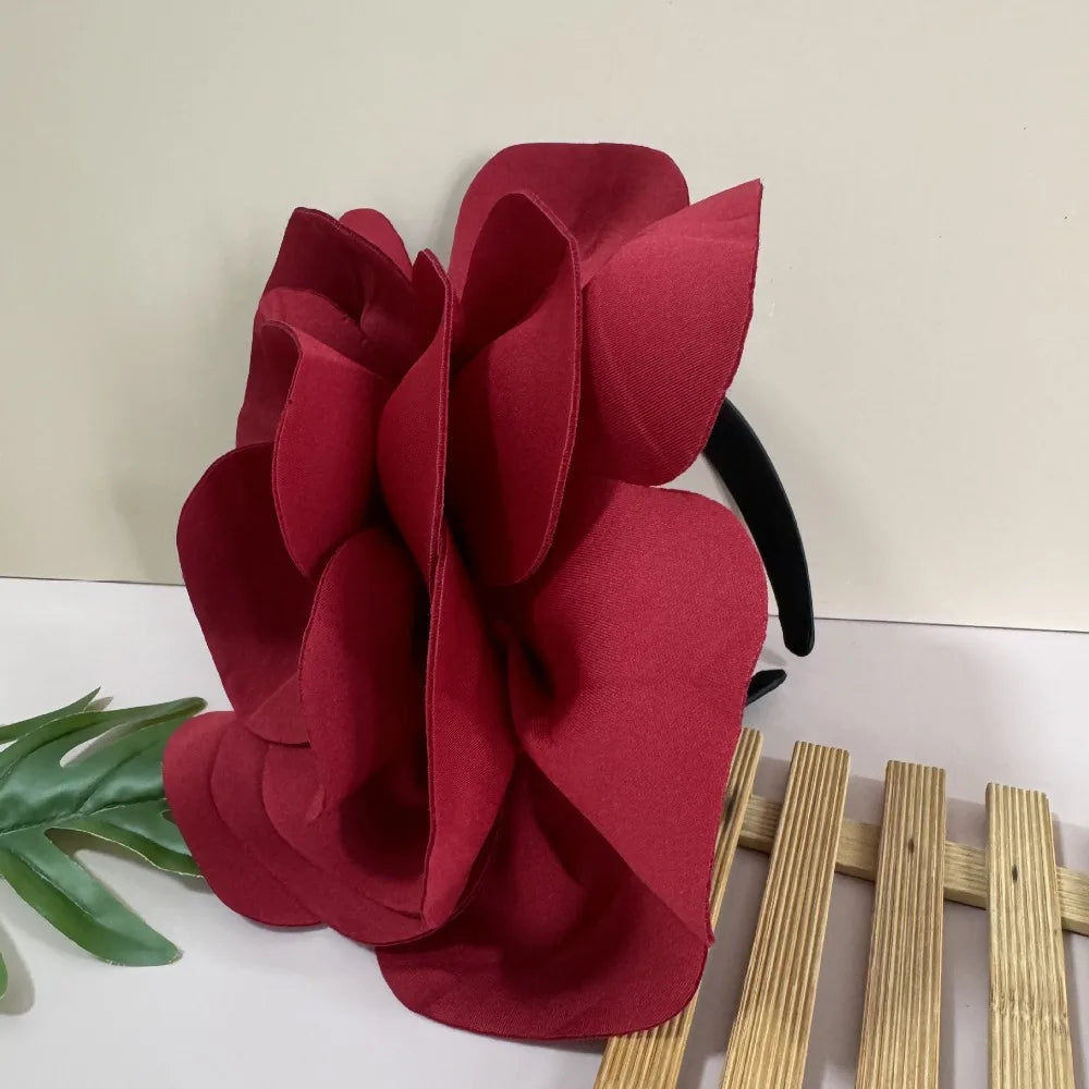 Exquisite Large Rose Flower Headband Sweet Elegant Oversized Qme Style 10