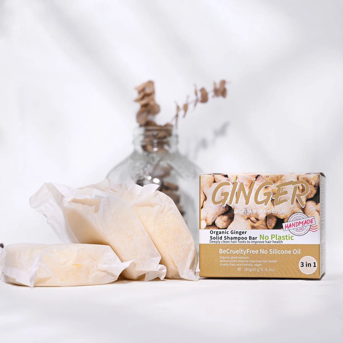 Ginger Shampoo Soap Oil Control Refreshing Solid No Silicone Residue Qme