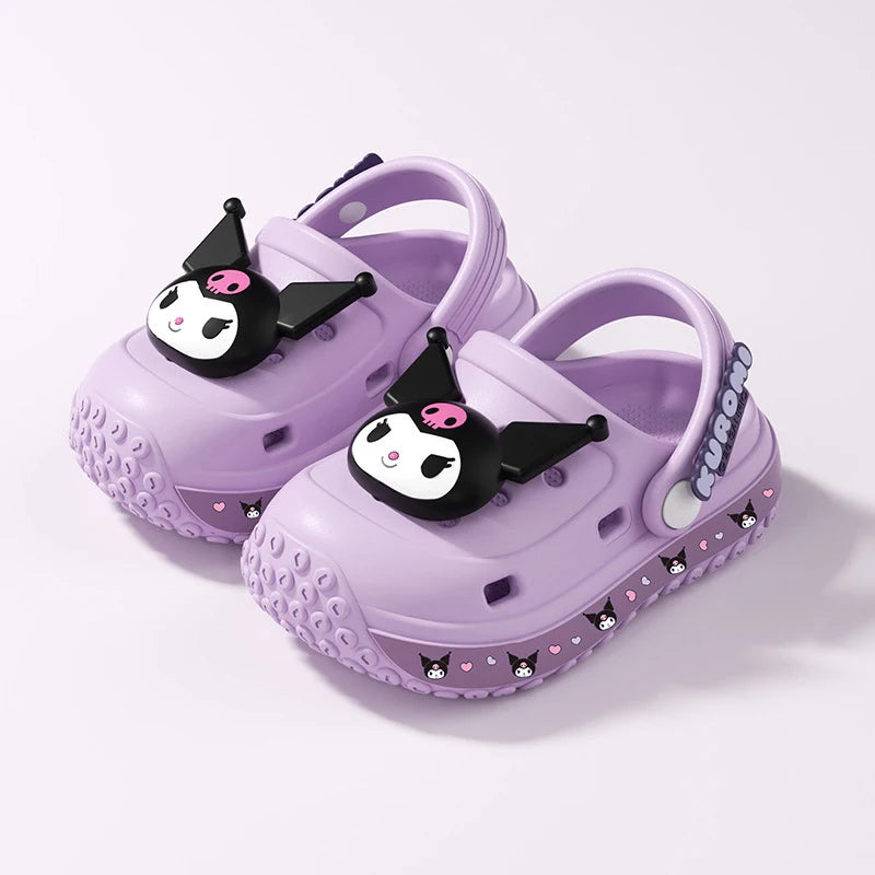 Hello Kitty Kuromi Cartoon Hole-Patterned Shoes Cute, Non-Slip Slippers for Students Beach and Outdoor Sandals Qme