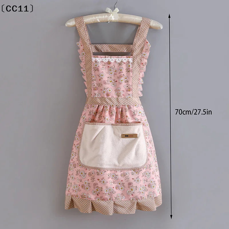 Canvas Floral AApron Scrubable Durable Stain RResistant Qme