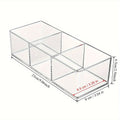 Three-compartment makeup storage box - Stackable makeup storage drawers, suitable for dressing tables, bathrooms and kitchen Qme Clear 1pc
