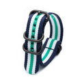 Black Ring Buckle Army Sports Nylon Watch Band Wrist Strap Accessories For Samsung Huawei 18MM 20MM 22MM 24MM Qme 2Blue 2White 1Green 20mm