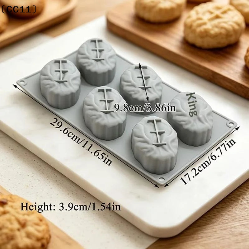 Food Grade Reusable Silicone 6 Cavity Pistachio Mold Non Stick Baking Qme