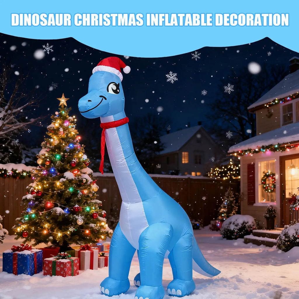 Christmas Blow Ups 11 8Ft LED Light Dinosaur Cute Outside Decorations Qme