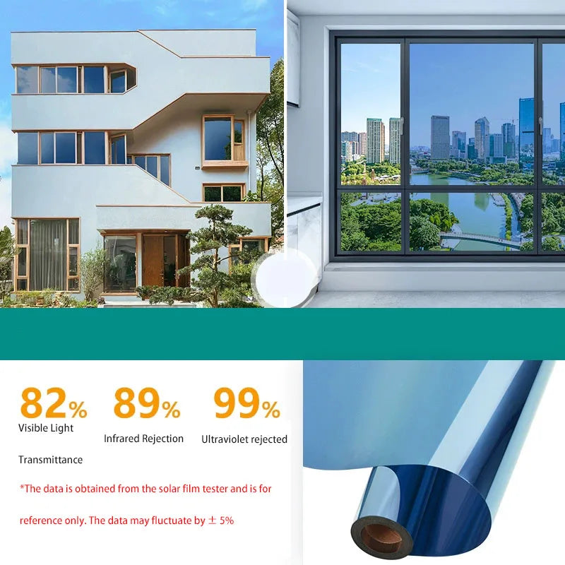 Privacy Protection Home Insulated Glass Film Windows Balcony Sunscreen Unidirectional Mirror Window Film Stickers Qme D 50x500cm