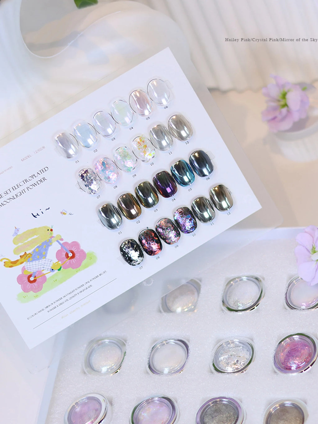 12-color Box Nail Powder Including Chameleon Opal Moonlight Sets Qme