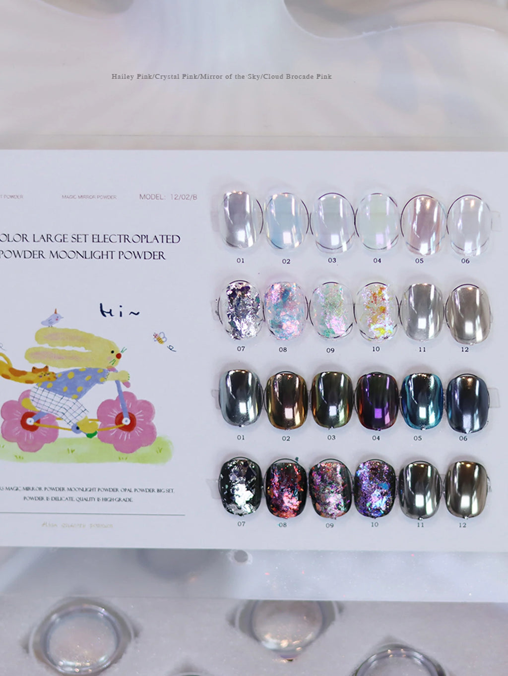 12-color Box Nail Powder Including Chameleon Opal Moonlight Sets Qme