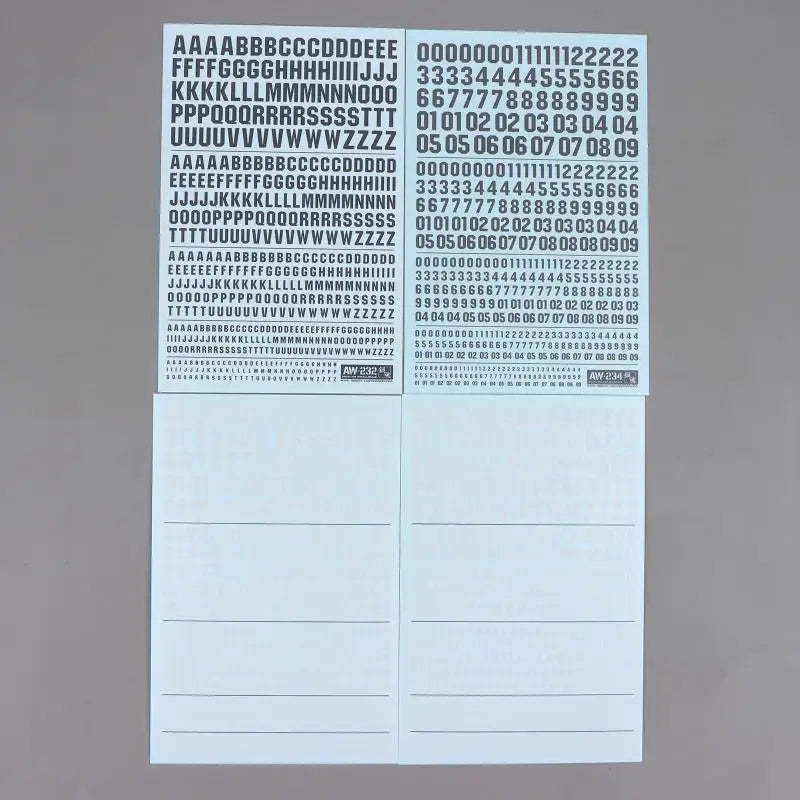Number Letter Water Decal Stickers Non-toxic Clear Print No Residue Qme