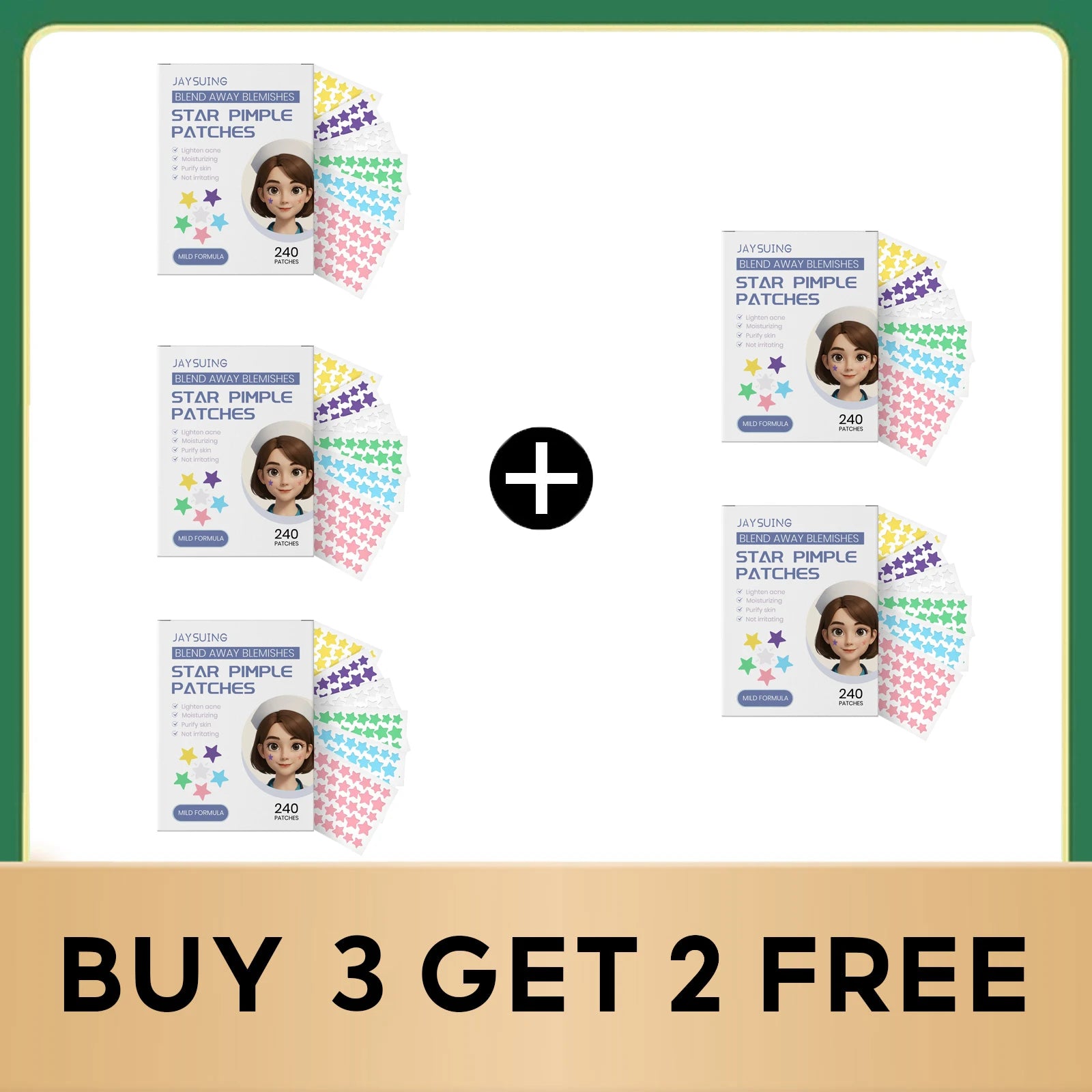 Rainbow Star Acne Patches Pimple Removal Oil Control Absorb Secretions Hydrocolloid Star Shaped Invisible Pimple Stickers 240PCS Qme Buy 3 get 2 free