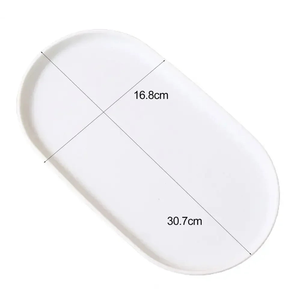 Fruit Plate Dessert Tray Stackable Oval Food Serving Tray Free Bone Dish Snack Plate Reusable Smooth Edge Food Plate for Kitchen Qme