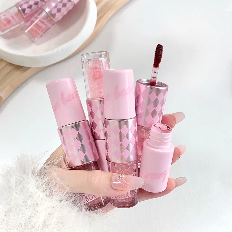 Double End Lip Glaze Gege Bear Full Gloss Mirror Matte Velvet Long Qme