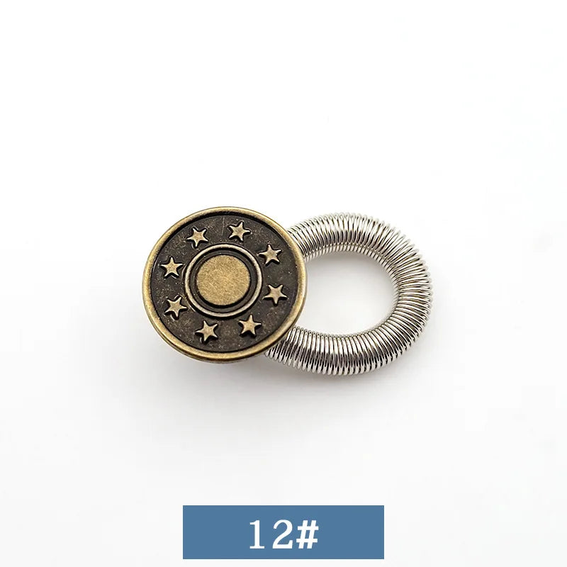 1/4/8pcs Detachable Jeans Waist Adjustment Buckle Metal Button Extender for DIY Pants Jeans Free Sewing Waist Extenders Buttons Qme 1pcs-12