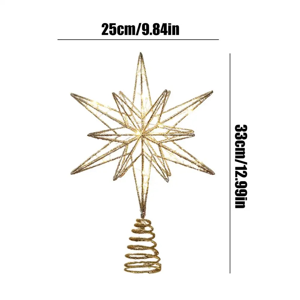 Christmas Tree Topper Star LED Light Holiday Treetop Decorations Qme YELLOW China Mainland