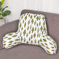 Print Pillow Back Cushion With Arm for Reading Rest Waist Support Office Chair Car Seat Sofa Rest Lumbar Cushion Velvet Backrest Qme A