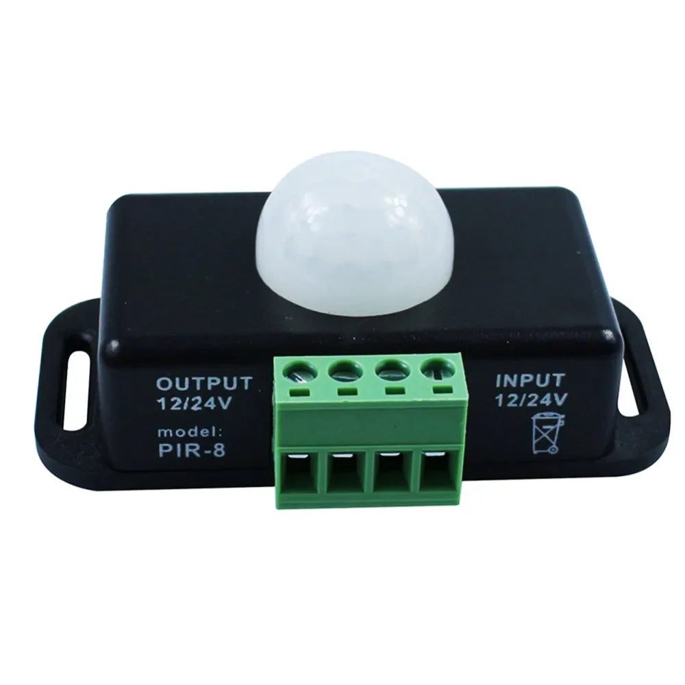 ESCAM DC 12V-24V 8A Infrared PIR Motion Sensor Automatic Switch for LED Light 5~8 M Infrared Motion Sensor Detector Qme
