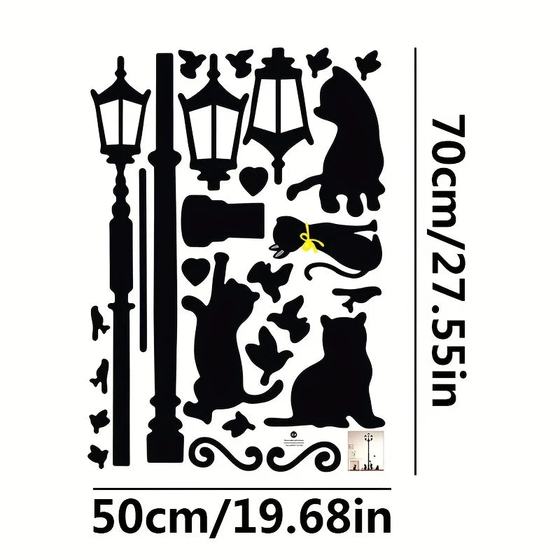1 Home Decoration Black Cat Playing Cartoon Wallpaper Under Street Qme