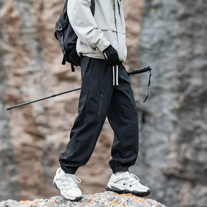 Spring Autumn Three-proof Charging Pants Outdoor Tide Functional Qme black L