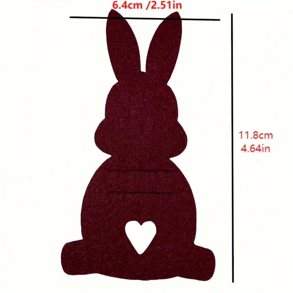 Easter Creative Wallet Rabbit Felt Tableware Storage Knife Fork Bag Qme