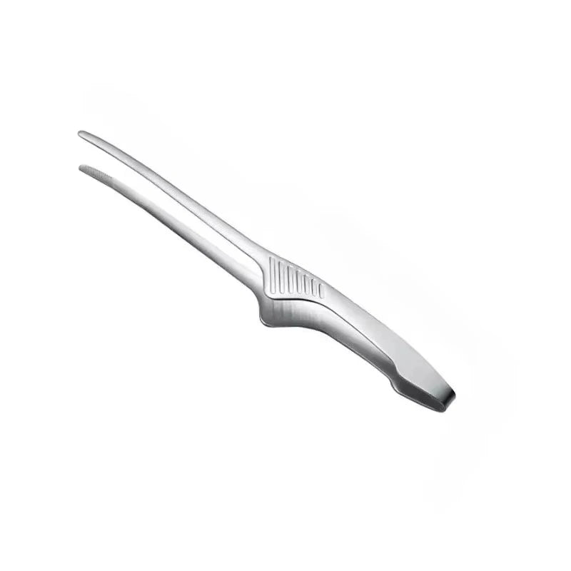 1Pcs Stainless Steel Food Tongs Korean Barbecue Bbq Steak Clip Multi-purpose Food Clips Kitchen Gadgets Barbecue Accessories Qme Silver