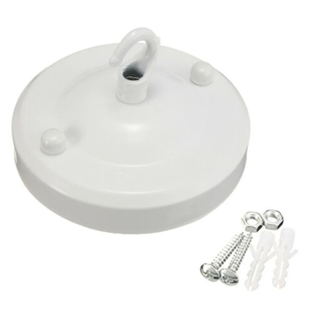 Vintage Lamp Base Hook Ceiling Plate Holder Light Fitting Chandelier Qme White