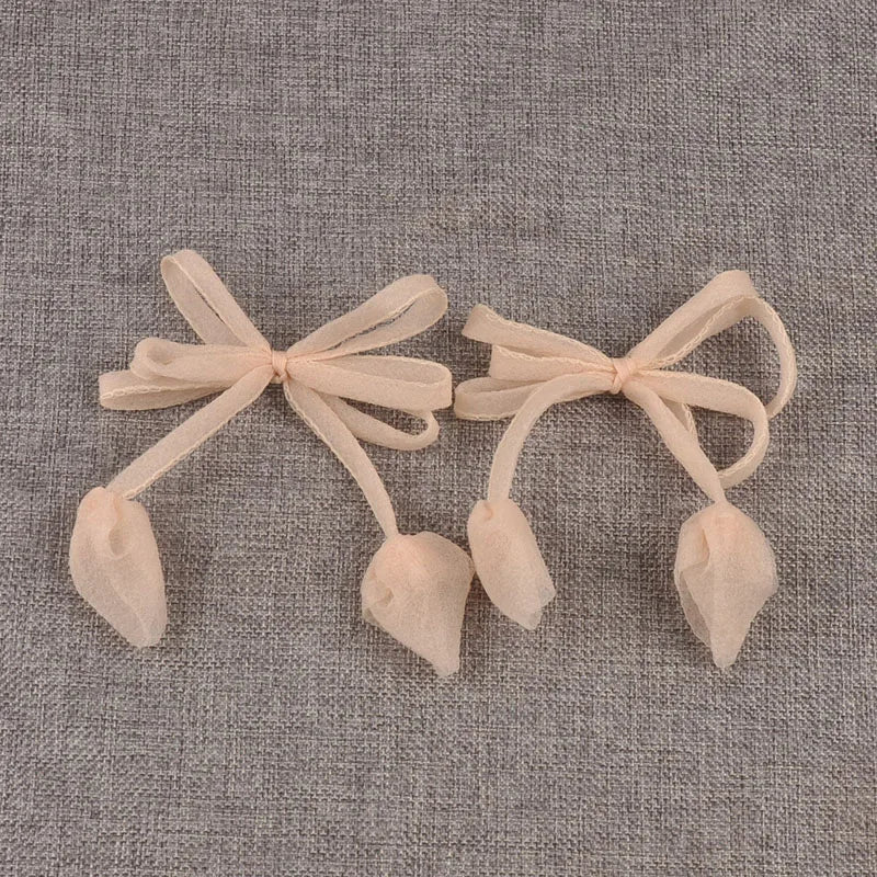6pcs 92x100mm Assorted Color Polyester Fibre Bowknot Appliques, Sheer Organza Bows for DIY Hair Accessories Crafts cp3848 Qme 6pcs-1 92x100mm