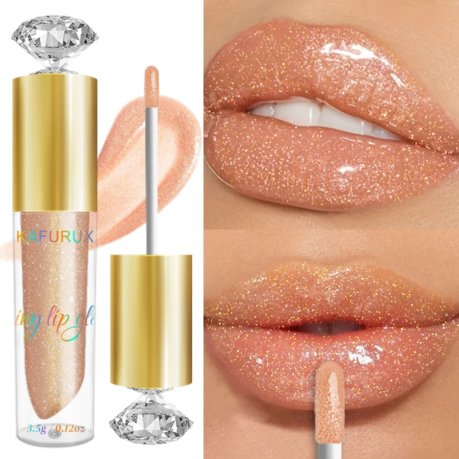 9 Colors Moisturizing Diamond Shimmer Glitter Lip Gloss Makeup Qme