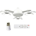 Smart E27 Ceiling Fan Light Remote Dimming Silent LED Drone Ceiling Lamp Home Decor Bedroom Dining Living Room Study Fan Lamp ﻿ Qme White 3 Head B22